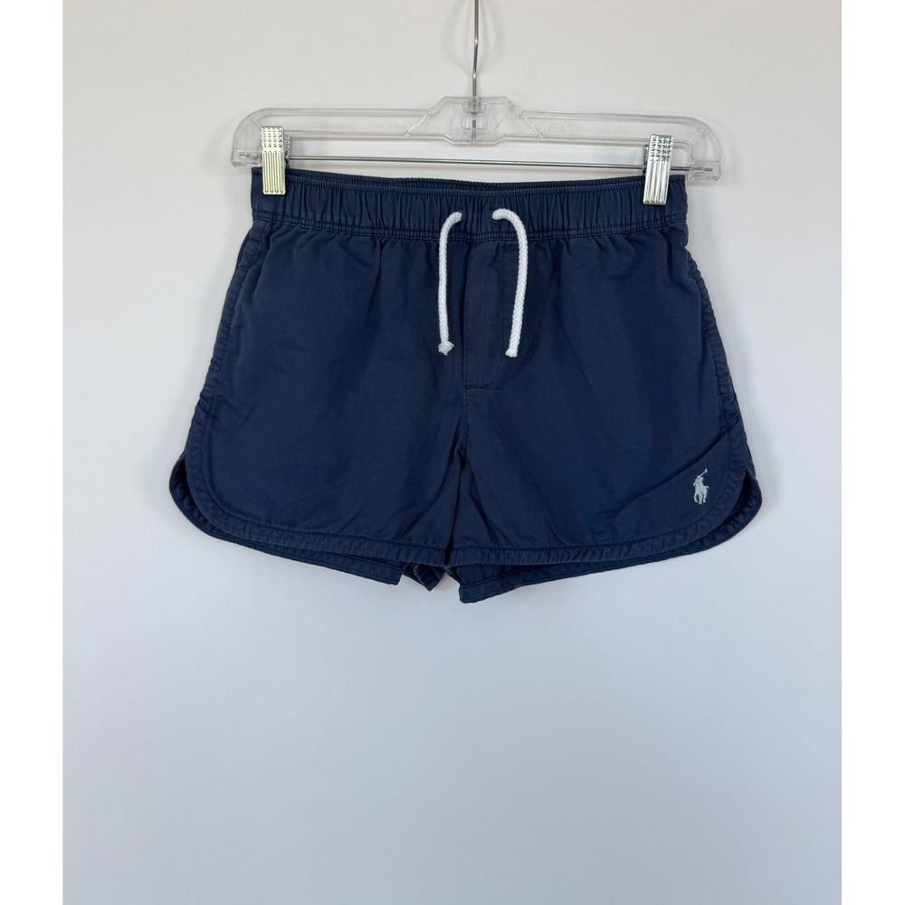 Polo Ralph Lauren Girls Navy Blue Cotton Twill Oxford Pull On Shorts Size 12